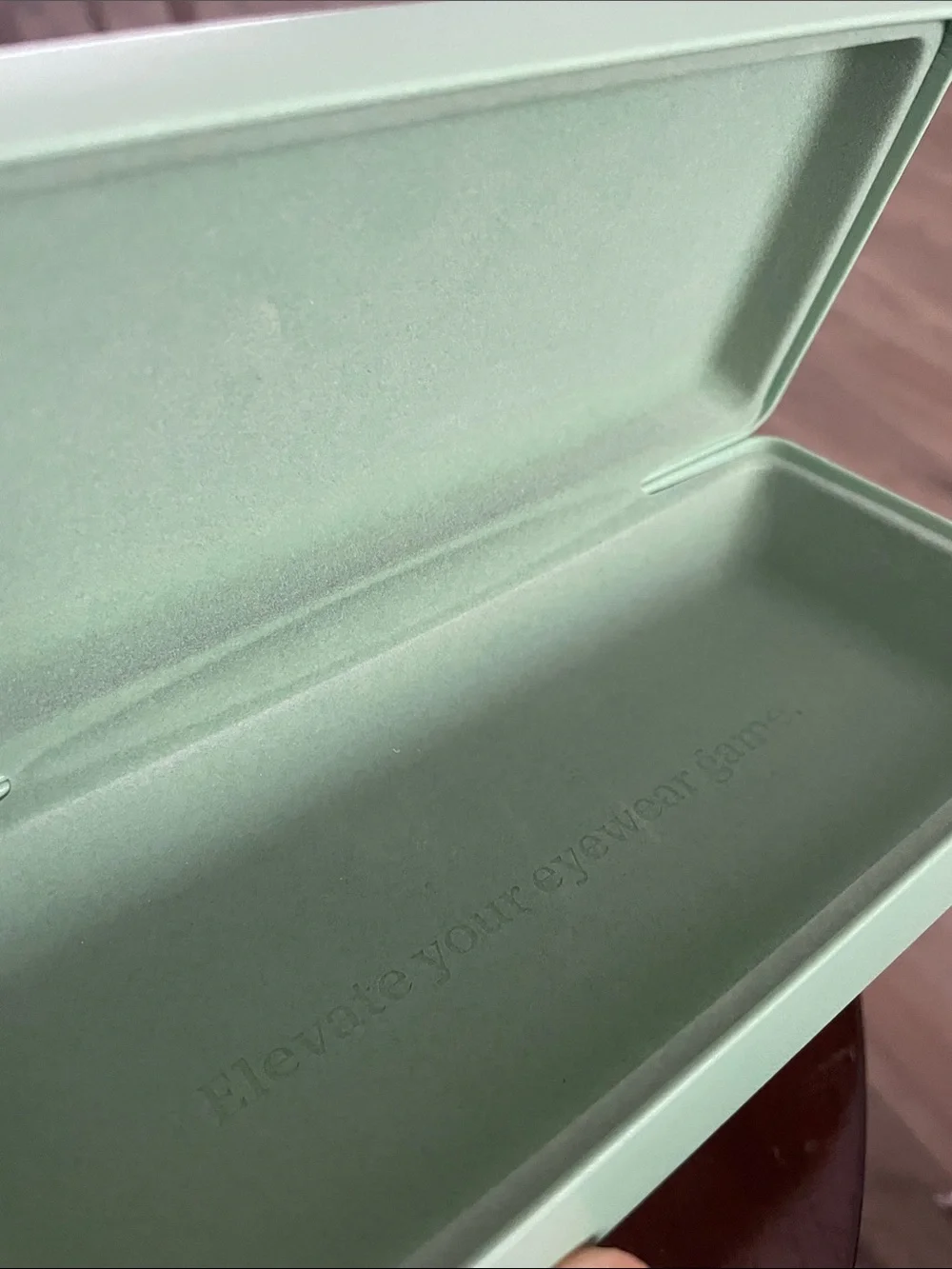 PAIR The Essential eye glasses clamshell rectangle case mint green
